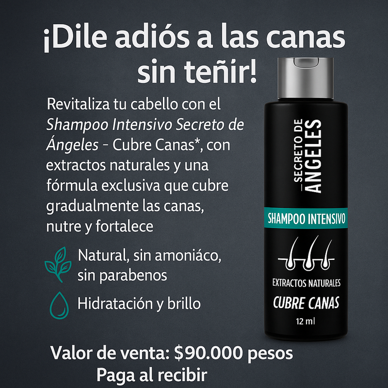 🌿Shampoo Original Natural Cubre Canas Secreto de Ángeles ➕ Colágeno y Exfoliante GRATIS🎁