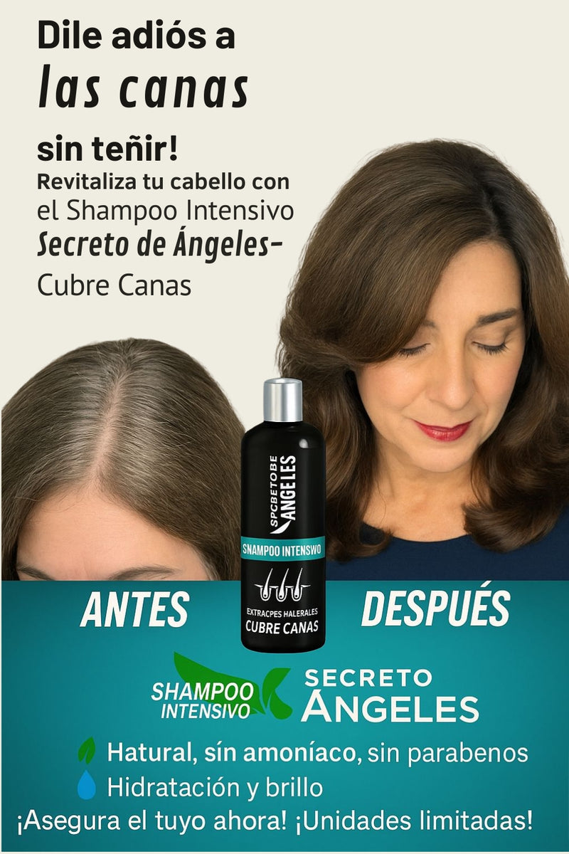 🌿Shampoo Original Natural Cubre Canas Secreto de Ángeles ➕ Colágeno y Exfoliante GRATIS🎁